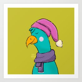 Bird with scarf Art Print