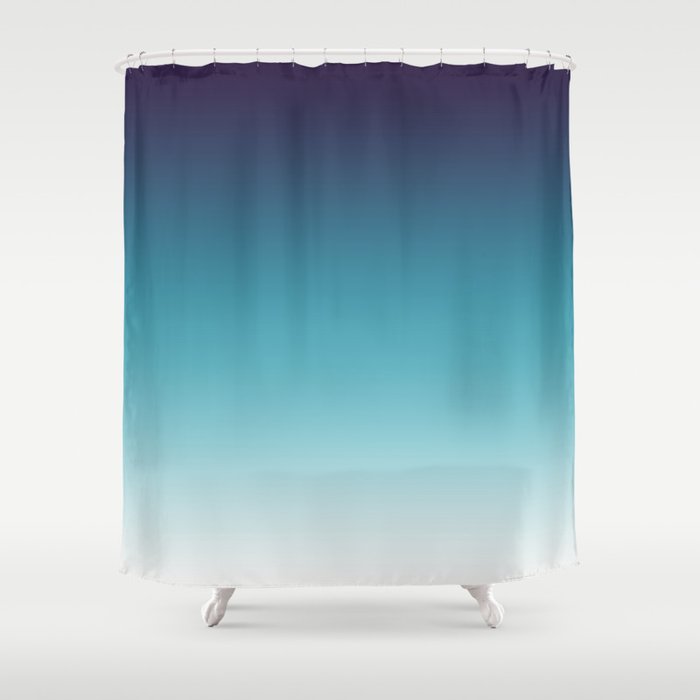 Blue White Gradient Shower Curtain