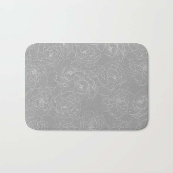 Peony Flower Pattern II Bath Mat