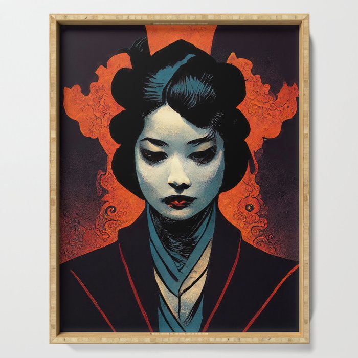 The Ancient Spirit of the Geisha Serving Tray