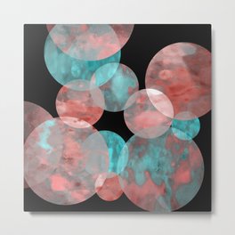 Happy Flow Circles Encaustic Art Abstraction Metal Print | Decoration, Art, Contemporary, Modern, Hand, Painting, Autumn, Circle, Winter, Home 
