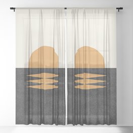 Sunset Geometric Midcentury style Sheer Curtain