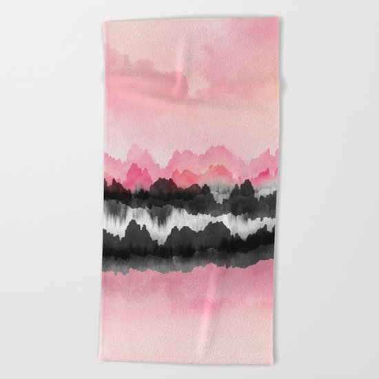 Pink Mountains Beach Towel