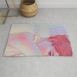 Untitled psychedelic girl drawing Area & Throw Rug