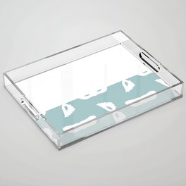White Mask Silhouette on Red and White Horizontal Split Acrylic Tray