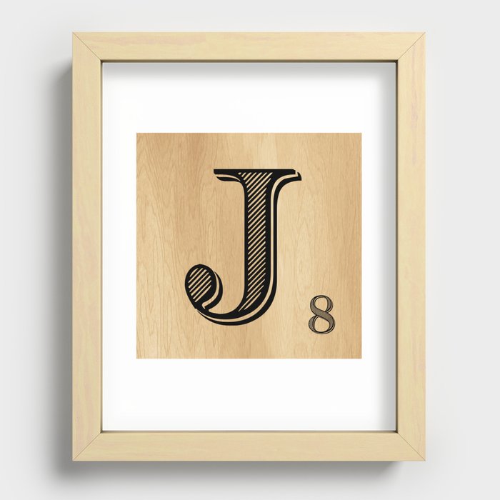 Scrabble Tile Letter J Recessed Framed Print