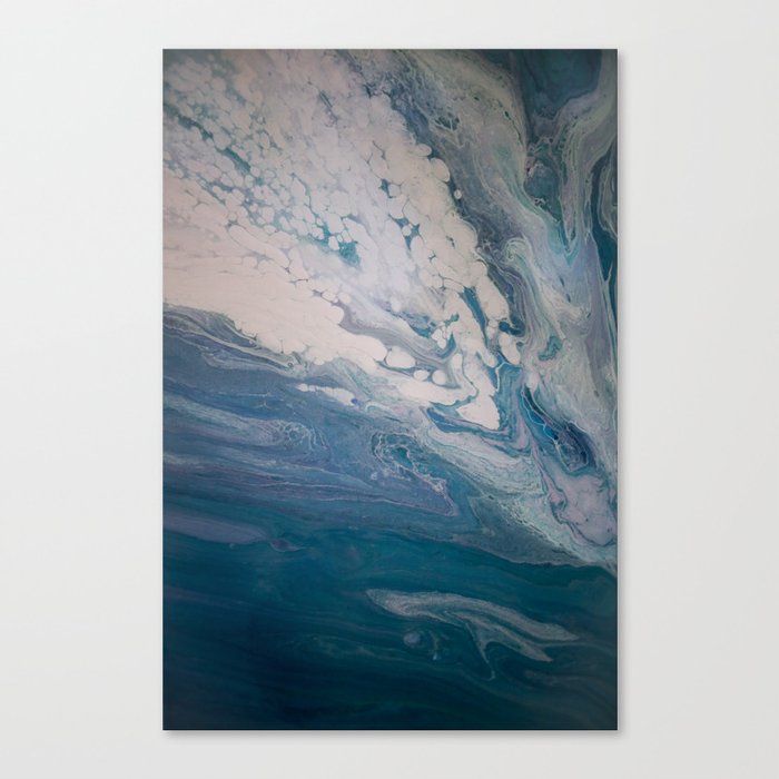 Purple Blue And White Abstract Fluid Acrylic Painting Canvas