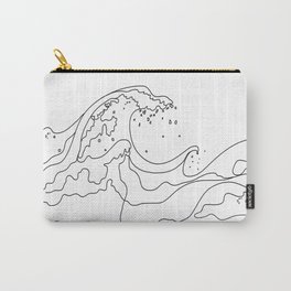Minimal Line Art Ocean Waves Carry-All Pouch