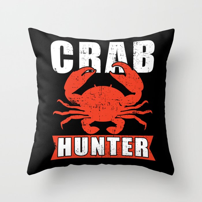 Crab Hunter Great Seafood Boil Crawfish Boil Throw Pillow