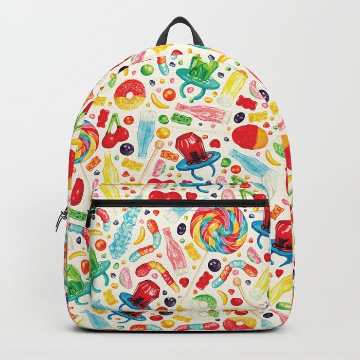 Candy Pattern - White Backpack