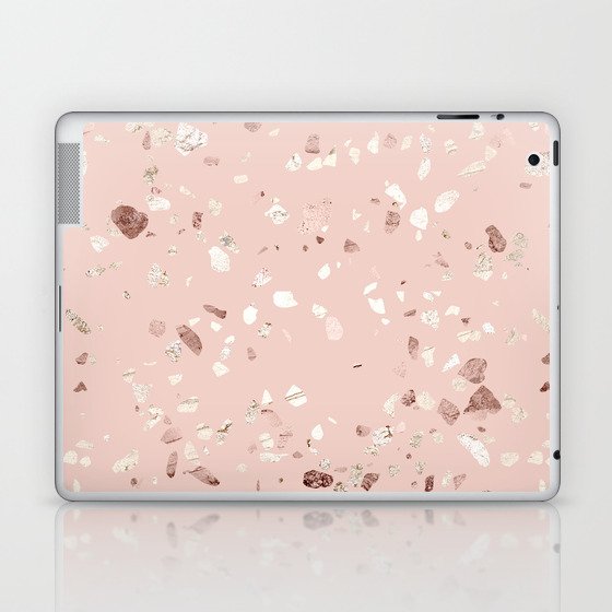 Blush Pink + Rose Gold Terrazzo Laptop & iPad Skin
