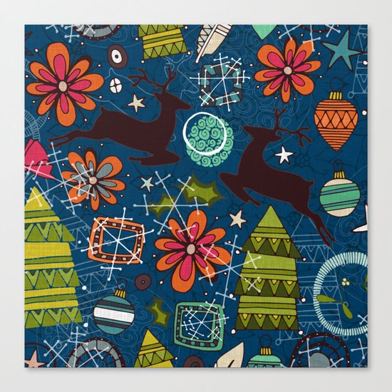 joyous jumble indigo Canvas Print