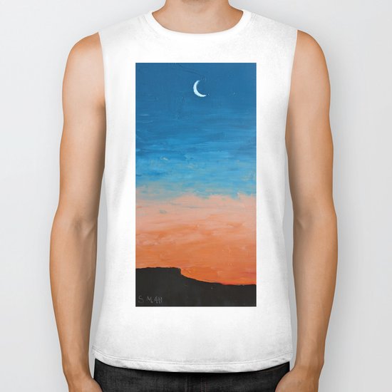 Pre-Dawn Moonrise, painting Biker Tank