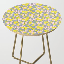 Pastel Spring Flowers Mini Green Side Table