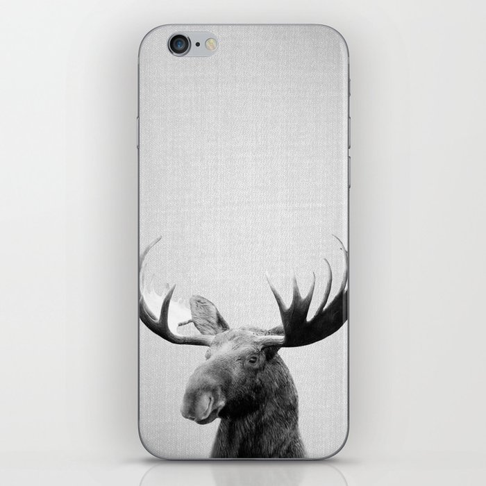 Moose - Black & White iPhone Skin