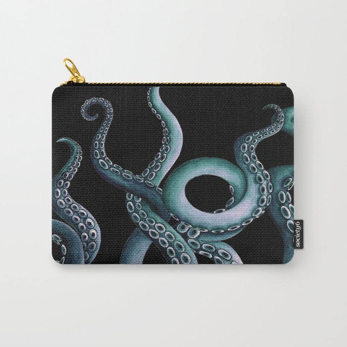 Teal Kraken at night Carry-All Pouch