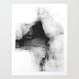 Black and White Minimalist Abstract Painting “Delve 6” Art Print
