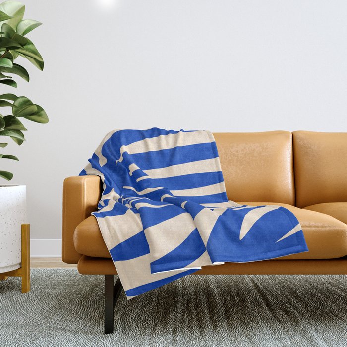 Blue and sales cream throw blanket
