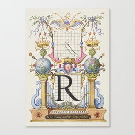 Vintage calligraphy art 'R' Canvas Print