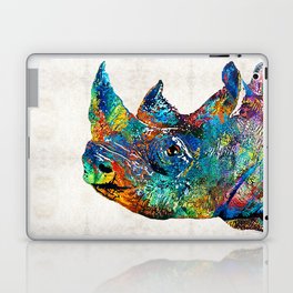 Rhino Rhinoceros Art - Looking Up - By Sharon Cummings Laptop Skin