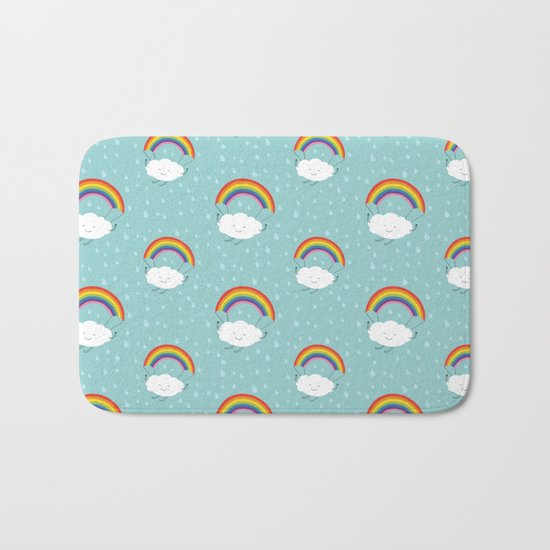 rainbow parachute Bath Mat