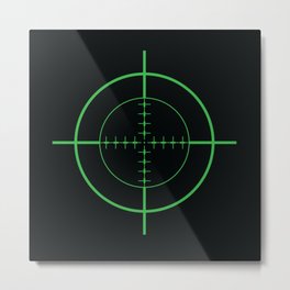 Gun Sight Crosshairs Metal Print | Sniper, Army, Navy, Accurate, Sight, Scope, Cross, Hair, Bullseye, War 