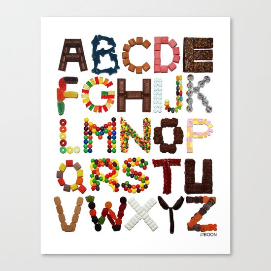 Candy Alphabet Canvas Print