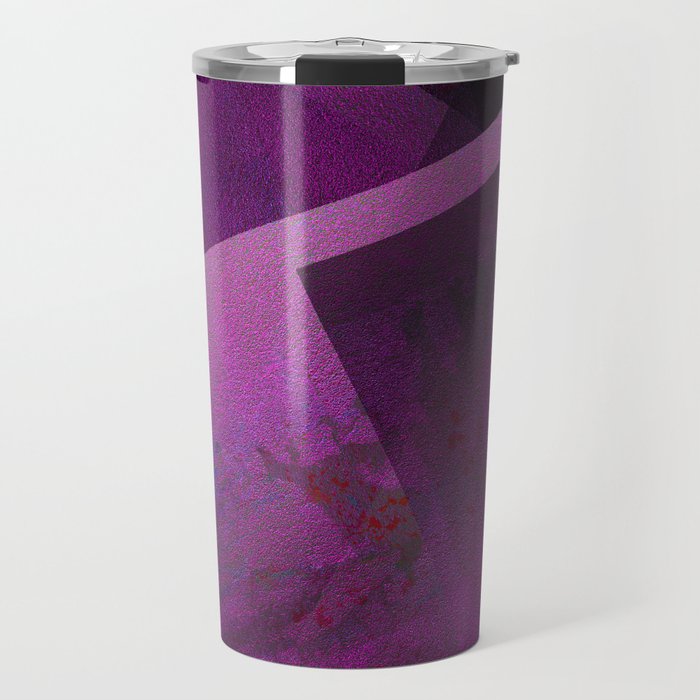 Royal Fuchsia Shapes Digital Geometric Texture Travel Mug By Ovko