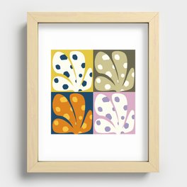 Spots patterned color leaves patchwork 4 Recessed Framed Print