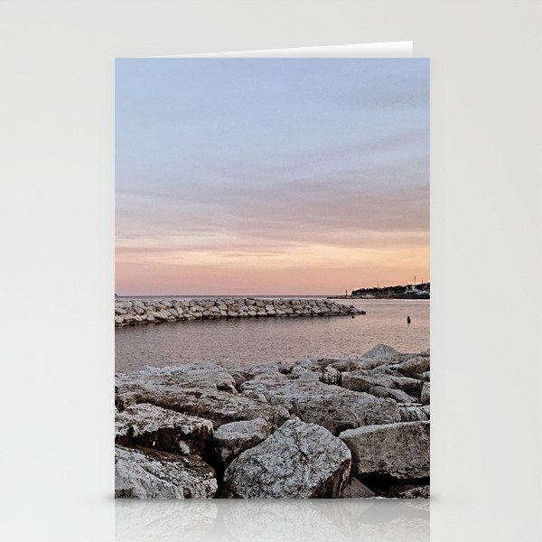 A Sunset On White Rocks In Naples (Italy) Stationery Cards