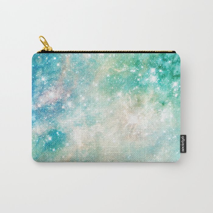 Blue-Green Bokeh Glitter Carry-All Pouch by artonwear | Society6