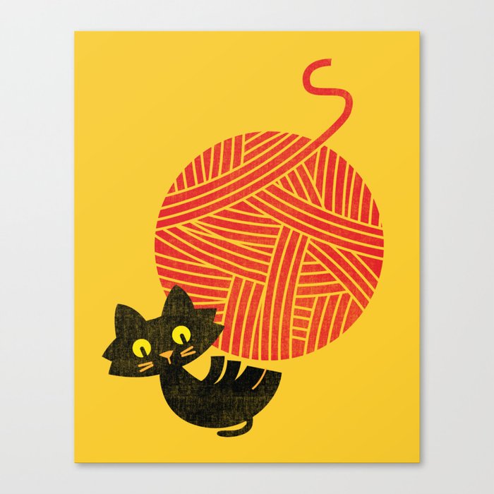 Fitz - Happiness (cat and yarn) Canvas Print