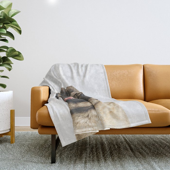 Cheeky Pug Throw Blanket by theark Society6