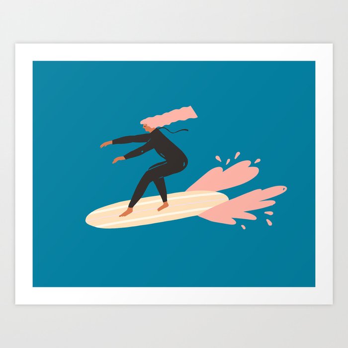 Side lady slide Art Print