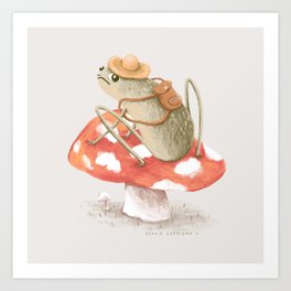 Awkward Toad Ready for Adventure Art Print