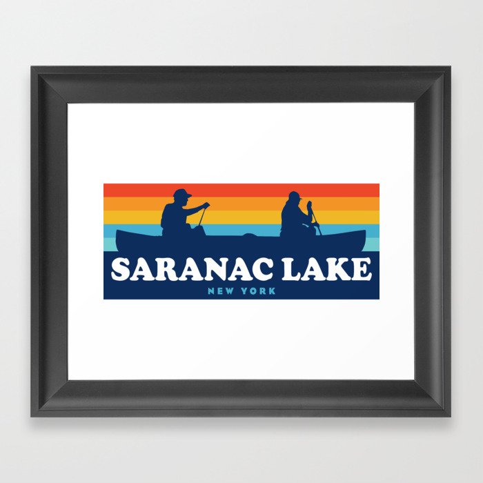 Saranac Lake New York Canoe Framed Art Print