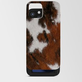 Cozzy Farmhouse Rust Hygge Print of Cowhide Fur iPhone Card Case