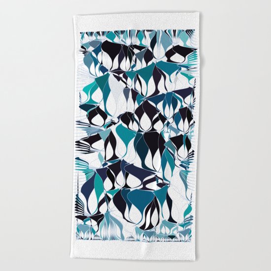Abstract waves Beach Towel