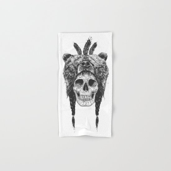 Dead shaman (b&w) Hand & Bath Towel