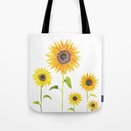 Sunflowers Watercolor Painting Tote Bag
