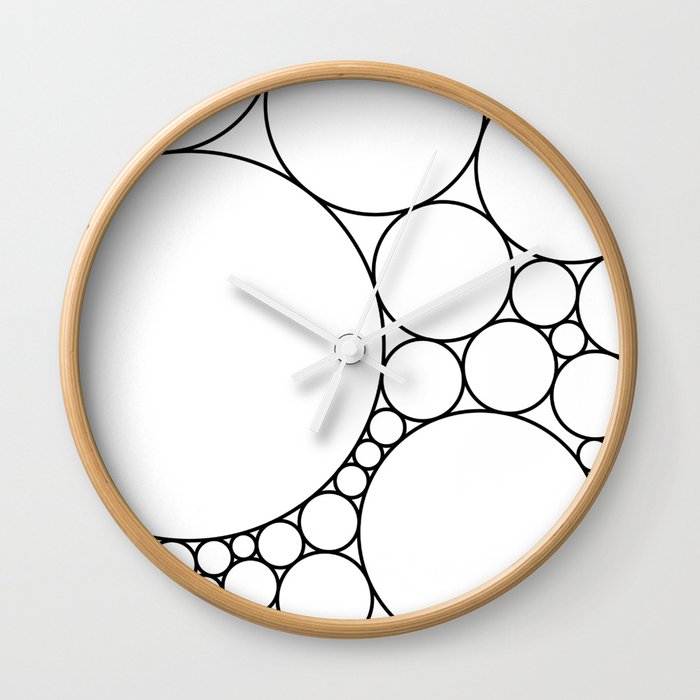 Geometric Abstract - Circles (Black) Wall Clock