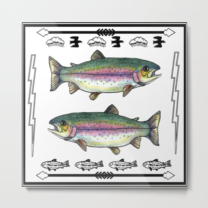 Double Rainbow Trout Metal Print