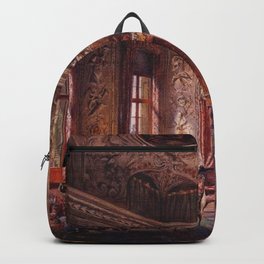 Interior Portrait, Music Room, The Salone of the Palazzo Barbaro by Ludwig Passini Backpack