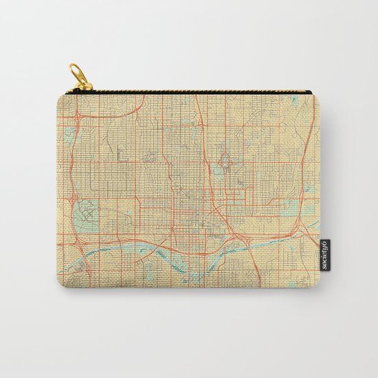 Oklahoma City Map Retro Carry-All Pouch