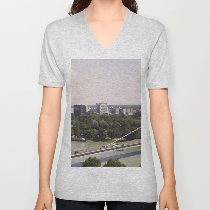 Bratislava Bridge V Neck T Shirt