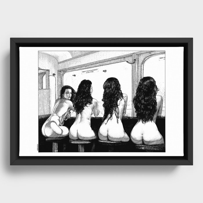 asc 944 - La nudité est mon bouclier (Keep your distance) Framed Canvas