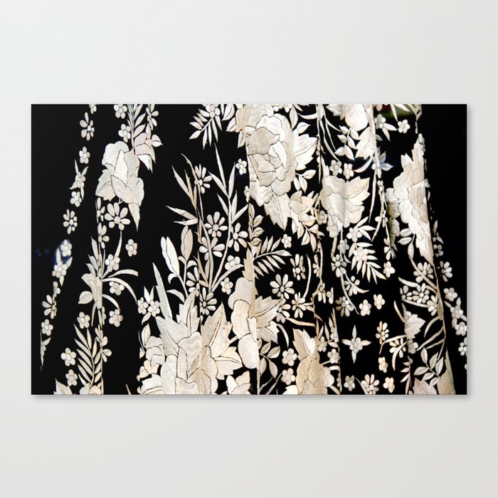 Black and White Flowers by Lika Ramati Canvas Print