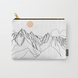 Mount Jumbo :: Single Line Carry-All Pouch | Drawing, Adventure, Jessagilbert, Canada, Nature, Mountains, Painting, Landscape, Artwork, Art 