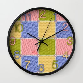 Squares of Wool Sweaters Wall Clock