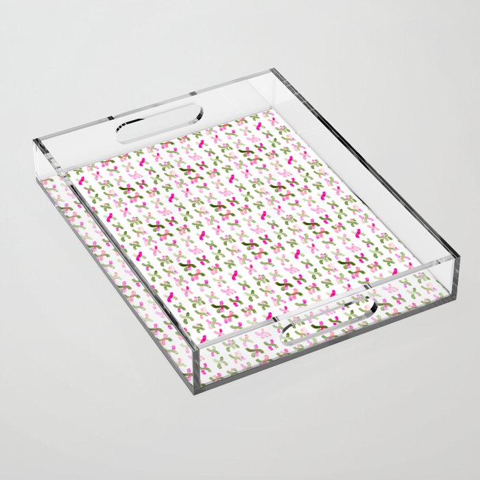 Littler Pink and Green  Acrylic Tray